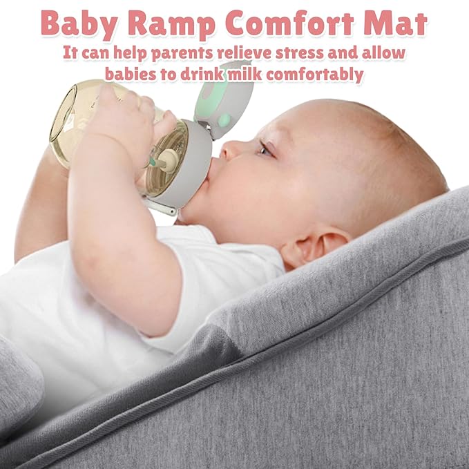 Baby Wedge Pillow for Infant with Safety Strap, Reflux Baby Pillow, Relief & Spit-Up Prevention, Removable Cover for Breastfeeding, Bottle Feeding