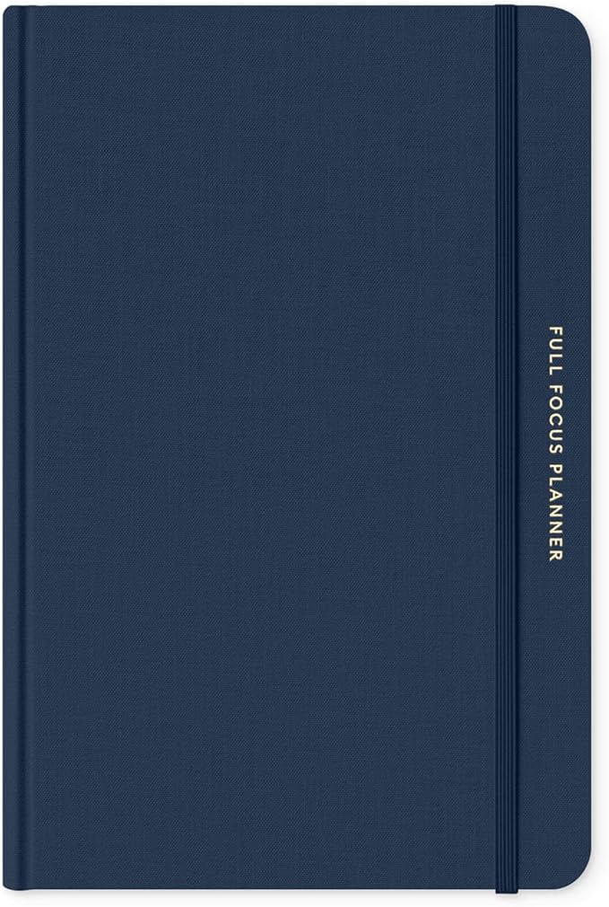 Full Focus Navy Linen Planner by Michael Hyatt - The #1 Daily Planner to Increase Focus, Eliminate Overwhelm, and Achieve Your Biggest Goals - Hardcover