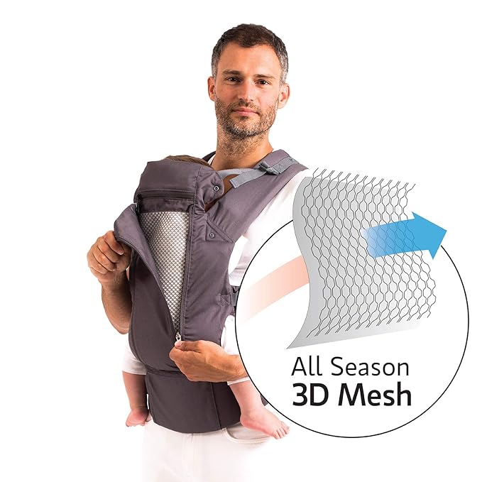 Beco Baby Carrier 8 Hybrid Newborn to Toddler Carrier (7-45lbs) - All in 1 Mesh Toddler Carrier - Baby Carrier Backpack, Front and Hip Carrier with Adjustable Seat - Cooling Ergonomic Carrier (Iris)