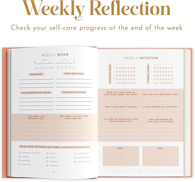 Self Care Planner by epic self - Undated Wellness Planner, 48 Weeks - Self-Love, and Habit Tracker for Women - Prioritize Your Well-being in 2024 - Daily & Weekly Reflection Pages