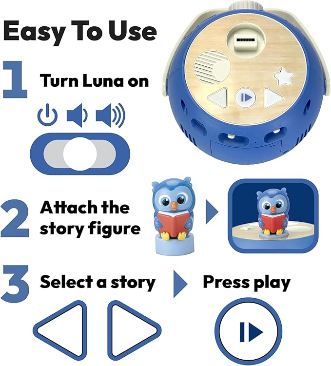 Bedtime Figurine Cartridge – Projects 5 Soothing Stories and 5 Bedtime Songs, Over 30 Minutes of Audio Content | Gift and Toy for Ages 3+