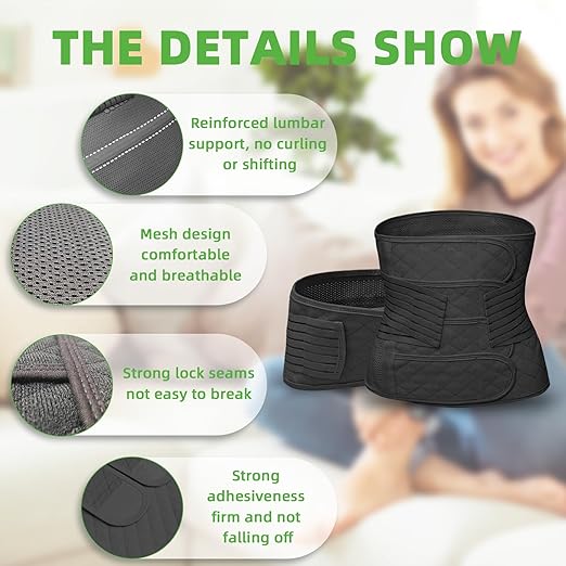 XXX-Large 2 in 1 Postpartum Belly Band Wrap Black, C-Section Support Belt, Post Partum Support Recovery Waist/Pelvis Belt, Hysterectomy Binder Girdle Stomach