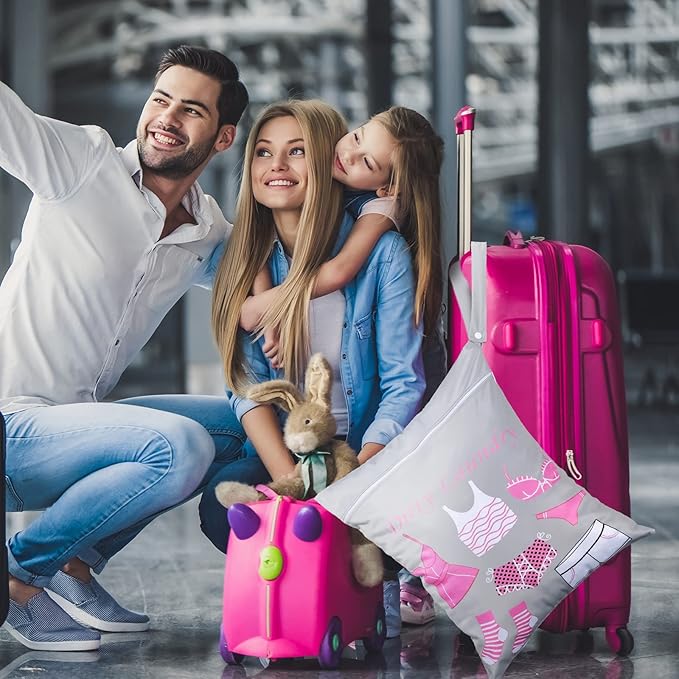 Shappy 2 Pcs Large Travel Laundry Bag Washable Waterproof Wet Dry Large Dirty Clothes Bag Bathing Workout(Dress Style)