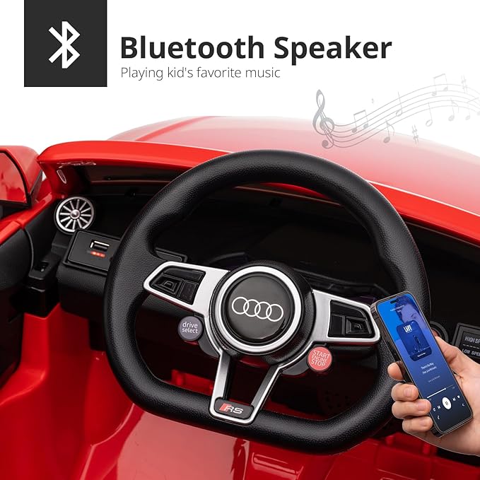 Kids Electric Car, Licensed Audi 6V Kids Ride on Toy Car for Toddlers with Remote - Red