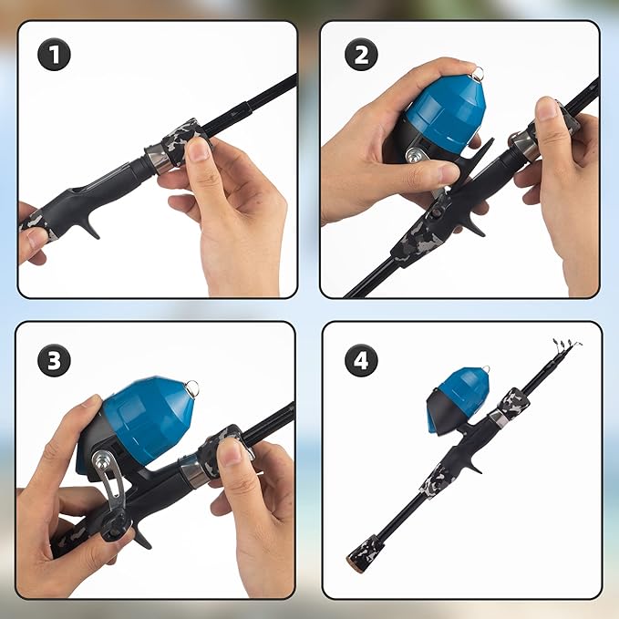 Kids Fishing Pole Kit Set，Portable Telescopic Fishing Rod and Reel Combo Full Kits for Boys, Girls, Beginner, Youth