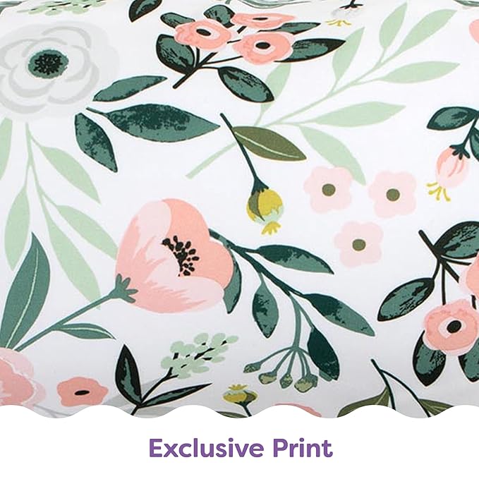 Boppy Nursing Pillow - Ergonomic Bottle & Breastfeeding Pillow with High, Firm, Large Area, Water-Repellent Cushion with Washable Cover; Baby Safety Alliance Verified - Pink Garden Flowers