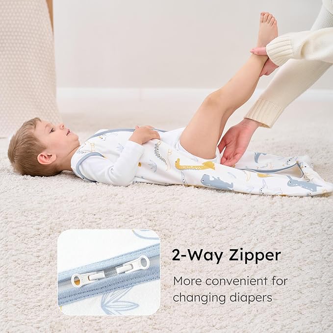 Yoofoss Baby Sleep Sack 6-12 Months Baby Wearable Blanket 100% Cotton 2-Way Zipper TOG 0.5 Toddler Sleeping Sack 3 Pack, Lightweight Sleep Sacks for Babies(Medium)