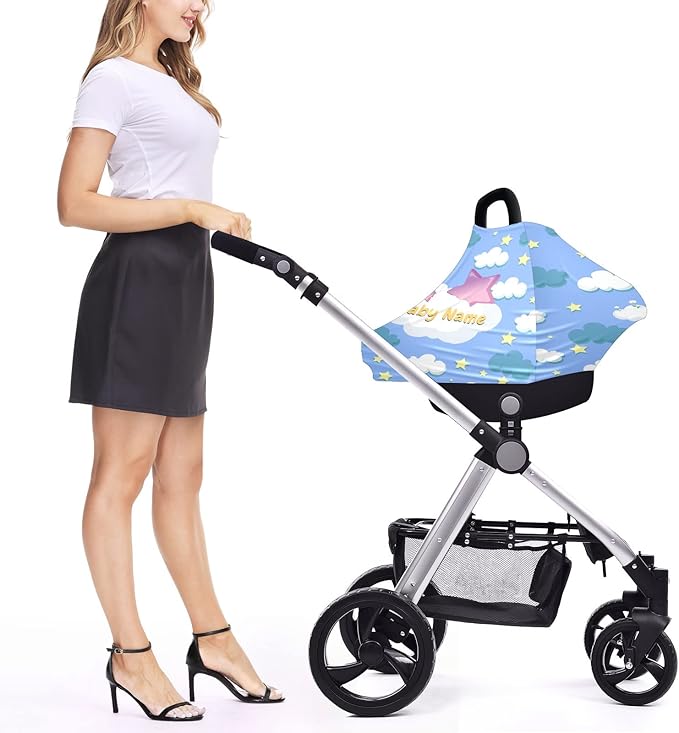 Baby Car Seat Stroller Cover Nursing Cover New Mom Breastfeeding Scarf Soft Stretchy Infant Carrier Cover Car Canopy Coverage
