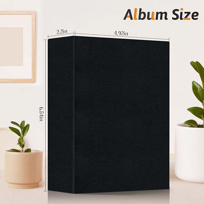 Popotop Photo Album 4x6 100 Pockets for Wedding Gifts,Linen Hardcover Picture Albums for Family Anniversary Baby Vacation Pictures