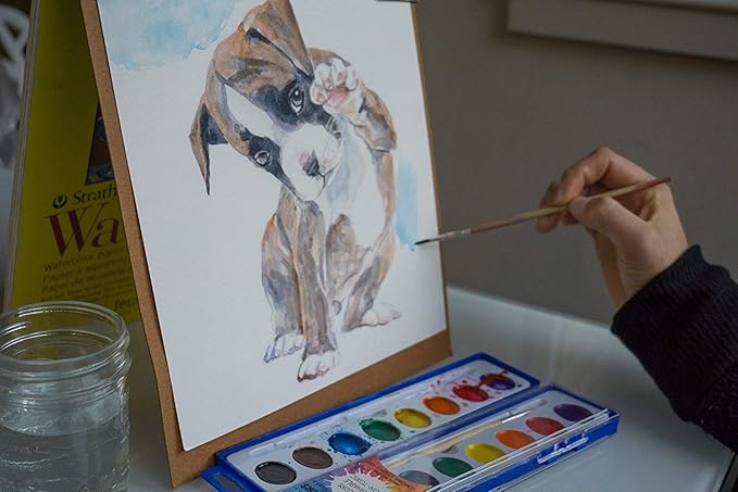 8-Color Watercolor Paint Set with Wooden Brushes – Washable & Non-Toxic, Ideal for Kids, Students, and Classroom Activities