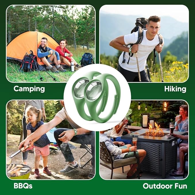 Mosquito Repellent, Plant-Powered Mosquito Repellent, Safe & Effective Mosquito Repellant Outdoor, Mosquitoes Repellent for Travel Hiking Camping-2 Packs & 4 Oil Reservoirs