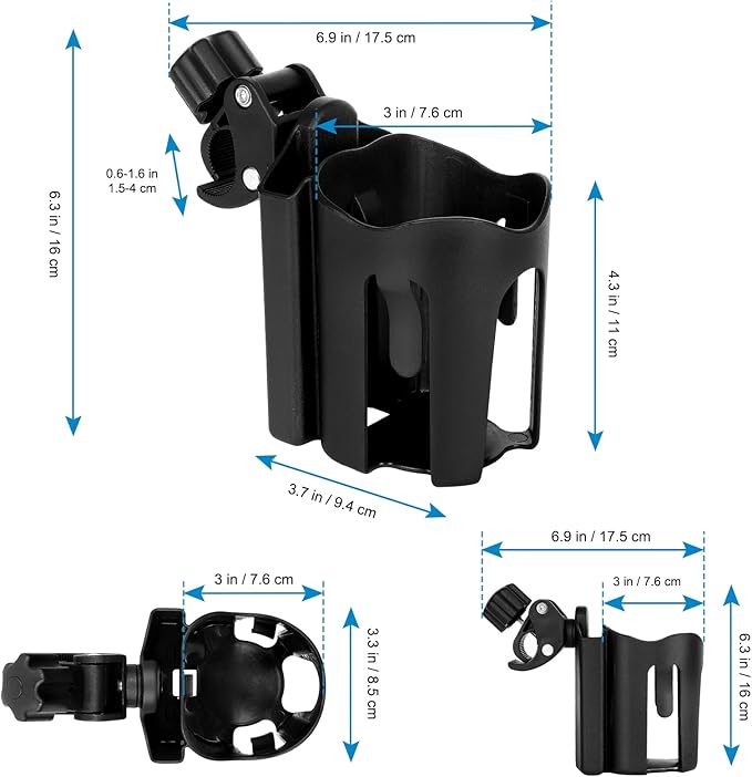 Accmor Stroller Cup Holder with Phone Holder, Universal Cup Holder, Bike Cup Holder, 360° Rotatable Large Caliber Drinks Holder for Stroller, Bike, Wheelchair, Walker