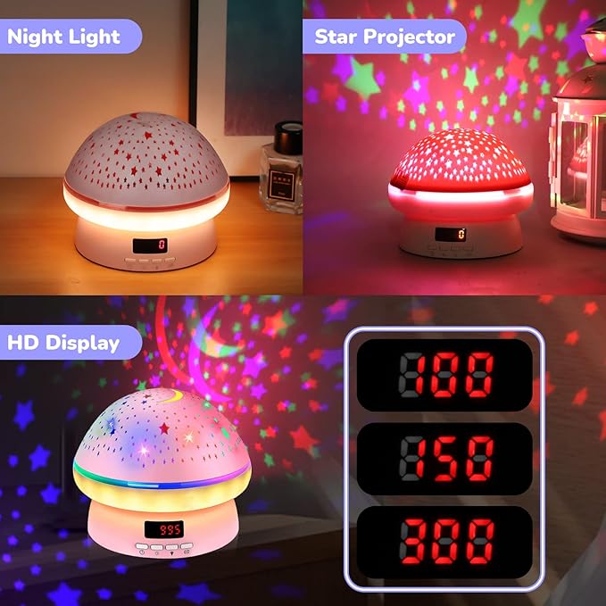 MINGKIDS Toys for 3-8 Year Old Girls Boys,Star Night Light Projector with Hard Projection Cover, Timer&Rotation,2-9 Year Olds Kids Chritsmas Birthday Gifts for 4 5 6 Year Old,Girls Room Decor