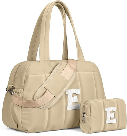 Travel Essentials-Monogram Duffle Bag, Weekender Bags for Women，Overnight Bag with Wet Pocket，Lightweight Travel Bags Personalized Gym Tote with Makeup Pouch