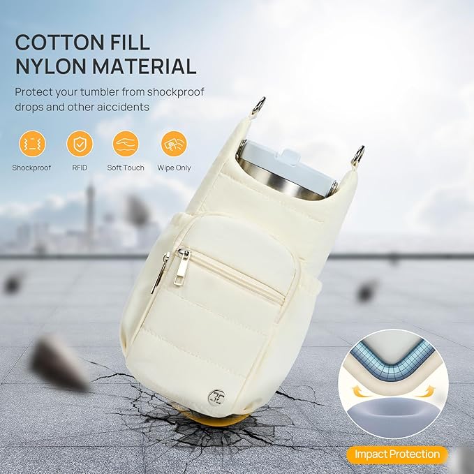 Telena Water Bottle Holder with Strap RFID Crossbody Bags for Women for Walking, Hiking, Cycling