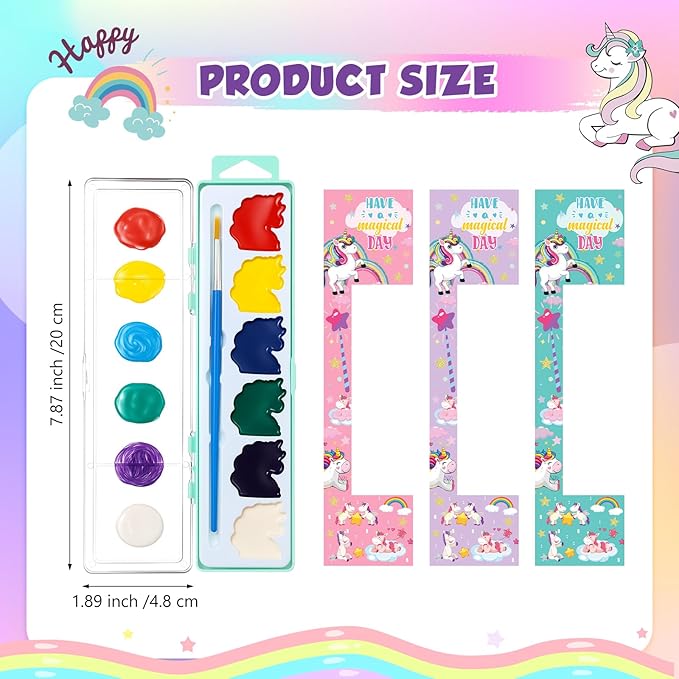 36 Pcs Unicorn Style Watercolor Painting Set 8 Washable Colors With Brush Watercolor Painting Set Gift Party Supplies Back To School Party Gift Exchange