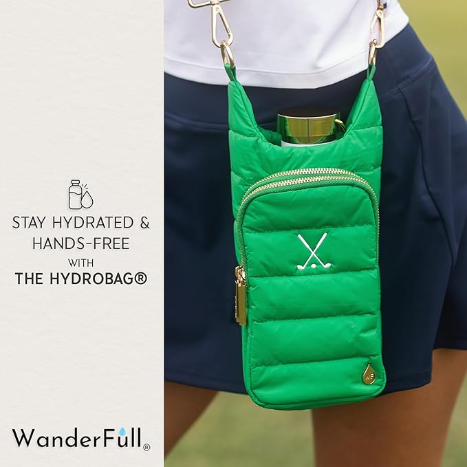 WanderFull® Original HydroBag® Collection, Water Bottle Holder w/Strap & Phone Pocket, Hands-Free Crossbody Water Bottle Bag