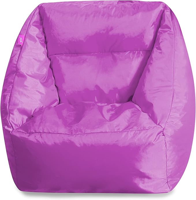 Posh Creations Structured Comfy Seat for Playrooms and Bedrooms, Large Bean Bag Chair, Coronado Chair, Purple