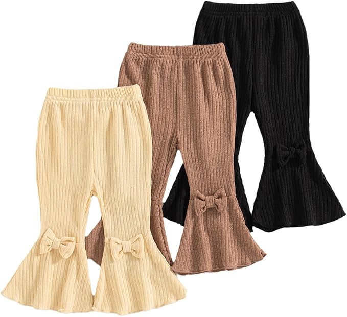 Mioglrie Baby Girls Pants Toddler 3 6 9 12 18 24 Months Leggings Newborn Girls Flared Leggings Infant Bell Bottom Pants
