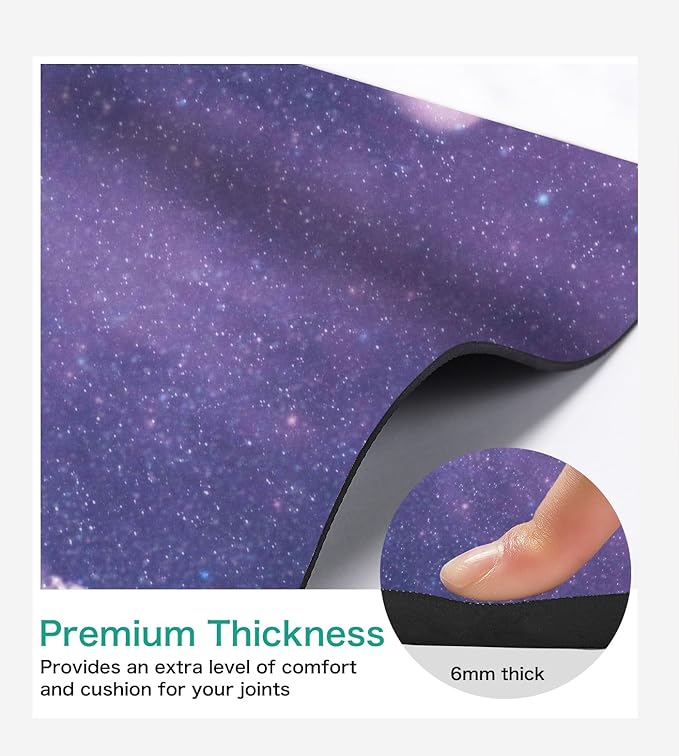 Non Slip Yoga Mat TPE Workout Mat for Men Women, Thick Workout Mat with Carrying Strap, Fitness Mats for Exercise, Yoga, Fitness, Pilates, Floor Workouts (72" x 24" x 6mm)