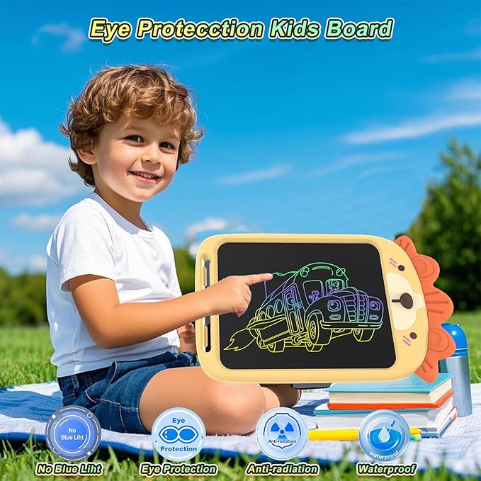 10 Inch LCD Writing Tablet, Erasable Doodle Board Toy, Cute Lion Drawing Pad for Kids Ages 2-6 - Educational Christmas Birthday Gift (Lion)