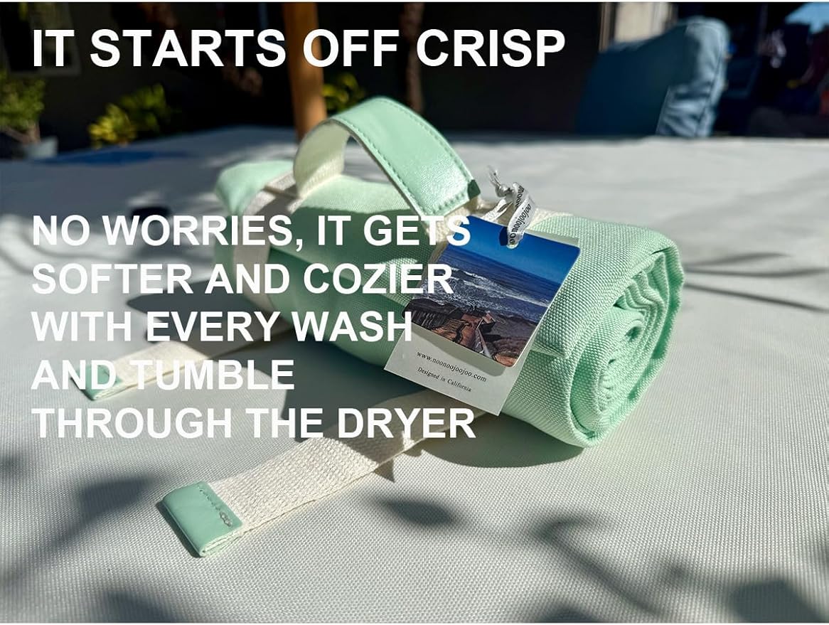 4’9” x 6’3” White Lightweight Water-Resistant Canvas Mat – Picnic, Outdoor, Beach, Park, Camping, Toy Mat