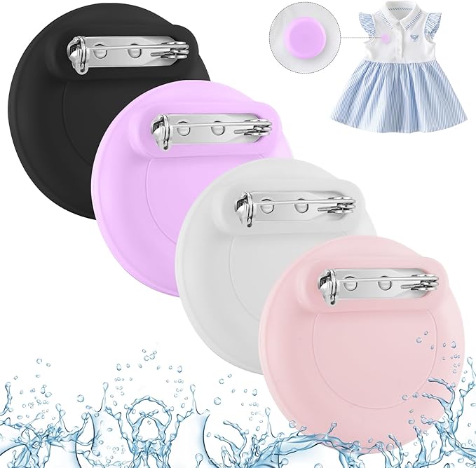 Waterproof Air Tag Holder for Kids, 4 Pack Air Tag Case with Invisible Pin, Soft Silicone Anti-Lost for Apple Air Tag, Used for Children, Elderly, Hidden Inside Clothes, Bag (White/Black/Pink/Purple)