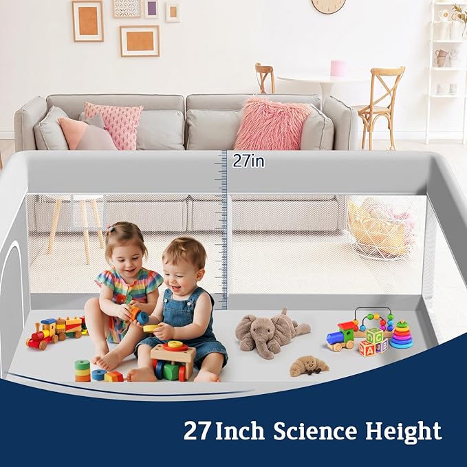 Baby Playpen 65×50Inch, Playpen for Babies and Toddlers, Play Pen Pin Indoor Outdoor Baby Play Fence