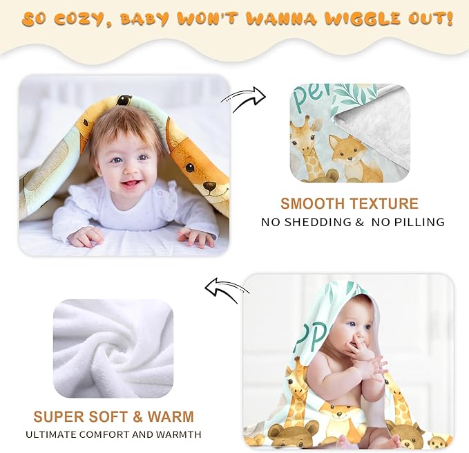 Ship Next Day, Personalized Baby Blanket – Printed in USA, Custom Baby Blanket for Boys & Girls, Baby Blanket with Name, Baby Shower, Easter, Christmas, Birthday Newborn & Toddler Gifts, Baby Gifts