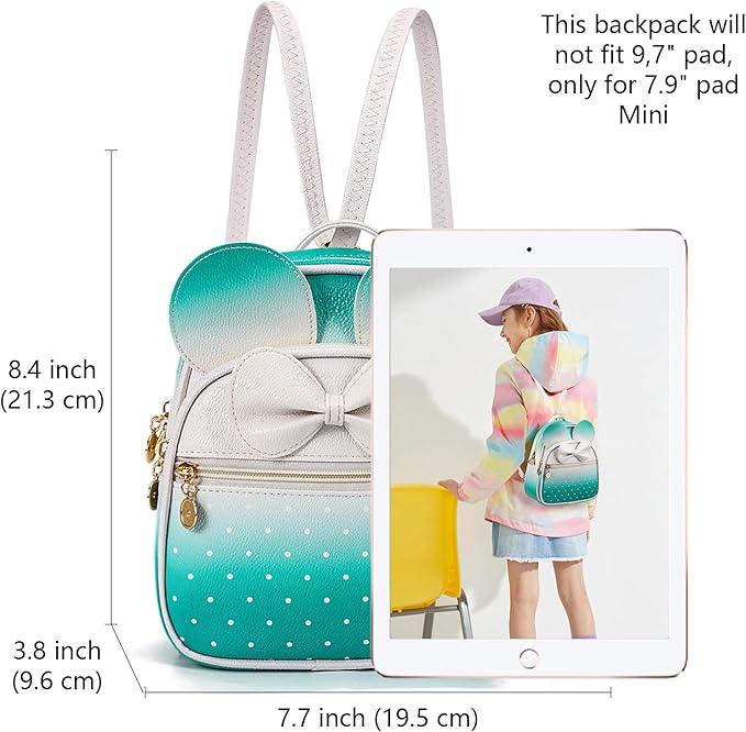 KL928 Girls Bowknot Polka Dot Cute Mini Backpack Small Daypacks Convertible Shoulder Bag Purse for Women