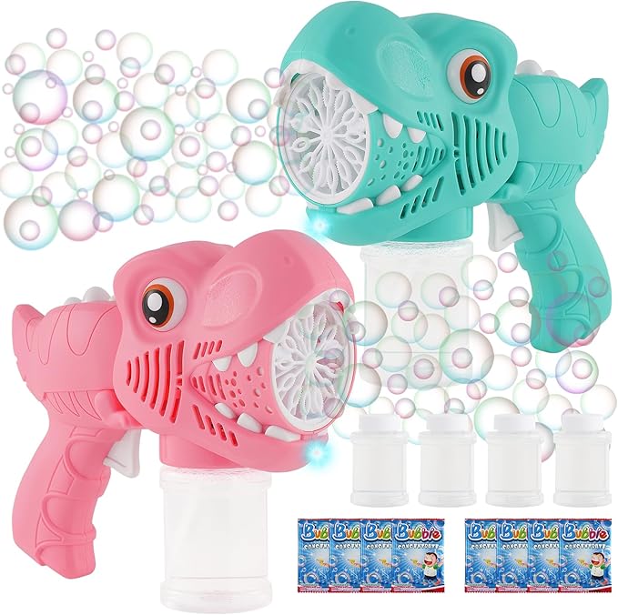 Onory 2 Pack Bubble Gun Machine for Kids, Bubble Gun with Bubble Solutions for Boys Girls, Bubble Blaster for Summer Toy, Party Favors, Outdoor & Indoor Activity, Birthday Gift, Bubble Blower
