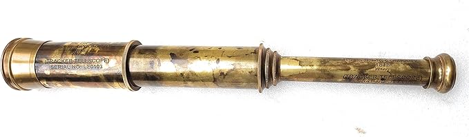 Rare Brass Telescope Spyglass - East India Company 1818 Tracker Vintage Pirate Spyglass Scope Antique 32" Large Handstitched Leather Gift Box (BT-EIC-32)