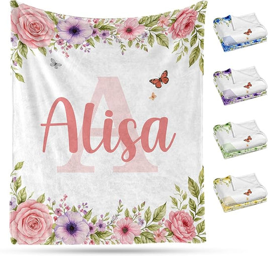 Ship Next Day, Personalized Baby Blanket – Printed in USA, Custom Baby Blanket for Boys & Girls, Baby Blanket with Name, Baby Shower, Easter, Christmas, Birthday Newborn & Toddler Gifts, Baby Gifts