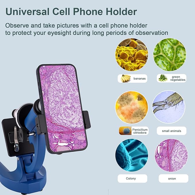 Microscope for Kids 40X-2000X with LED supplemental Light, Slides and specimens, Microscope for Kids 8-12 for School Labs and homeschooling