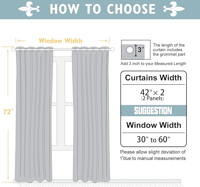 ChrisDowa 100% Blackout Curtains 72 inch Long for Bedroom with Black Liner, 2 Thick Layers Total Blackout Thermal Insulated Grommet Window Curtains 2 Panels Set (Dark Grey, 42 x 72 Inch)