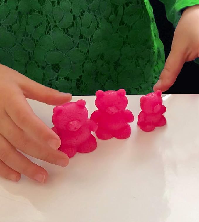 Skoolzy Counting Bears, Matching Cups and Game Dice Jumbo 43 Piece Set with ebook Included - Preschool Learning Toys - Color Sorting Bear Counters - Sorting Bears for Toddlers