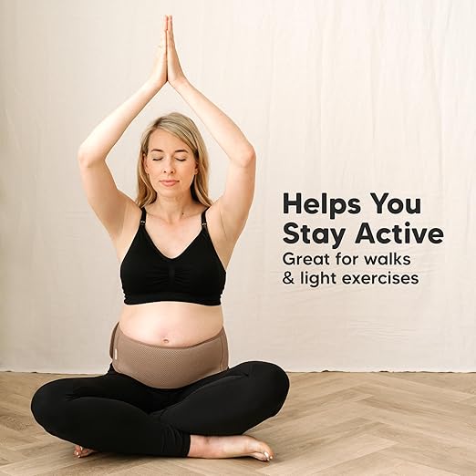 KeaBabies Maternity Belly Bands for Pregnant Women - Soft & Breathable Pregnancy Belly Support Band, Adjustable Maternity Belt for Back, Pelvic Support, Comfortable, Easy to Use (Warm Tan, M/L)