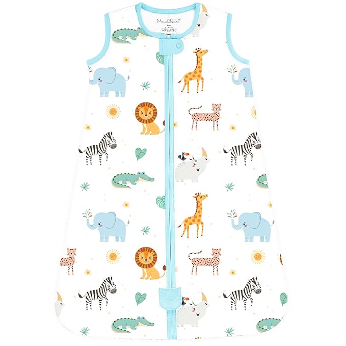 Mama Cheetah Baby Sleep Sack 2.5 TOG, Organic Cotton Baby Wearable Blanket with Two-Way Zipper, Swaddle Transition Baby Sleeping Bag for Newborn Infant Toddler Boy Girl, 6-12 Months