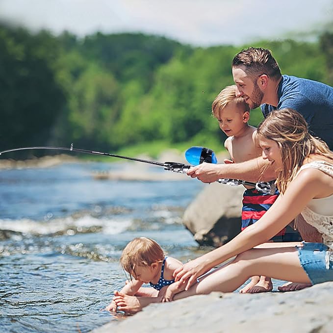 ODDSPRO Kids Fishing Pole Pink, Portable Telescopic Fishing Rod and Reel Combo Kit - with Spincast Fishing Reel Tackle Box for Girls, Youth