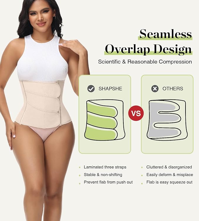 SHAPSHE Waist Trainer for Women Postpartum Recovery Wrap Waist Cincher Corset Shapewear Belly Band