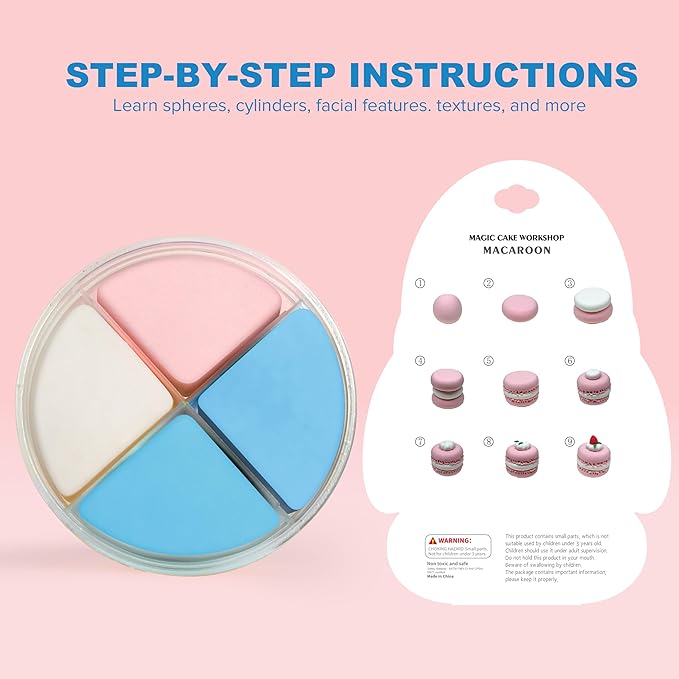 Air Dry Clay Kit - Cake Themed, Modeling Clay for Kids, DIY Model Magic Clay with Sculpting Tools and Tutorials, 12 Boxes Molding Clay, Ultra Light, Soft & Non-Toxic, Arts and Crafts Gift for Kids