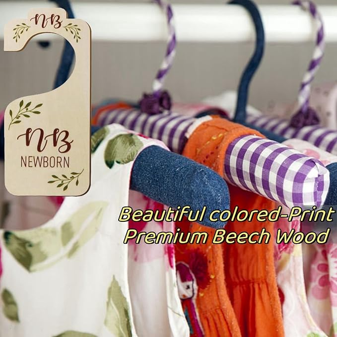 Wooden Baby Closet Dividers for Baby Clothes Organizer Baby Closet Organizer Hangers For Nursery Decor Baby Clothes Dividers For Closet Size Hangers (White)