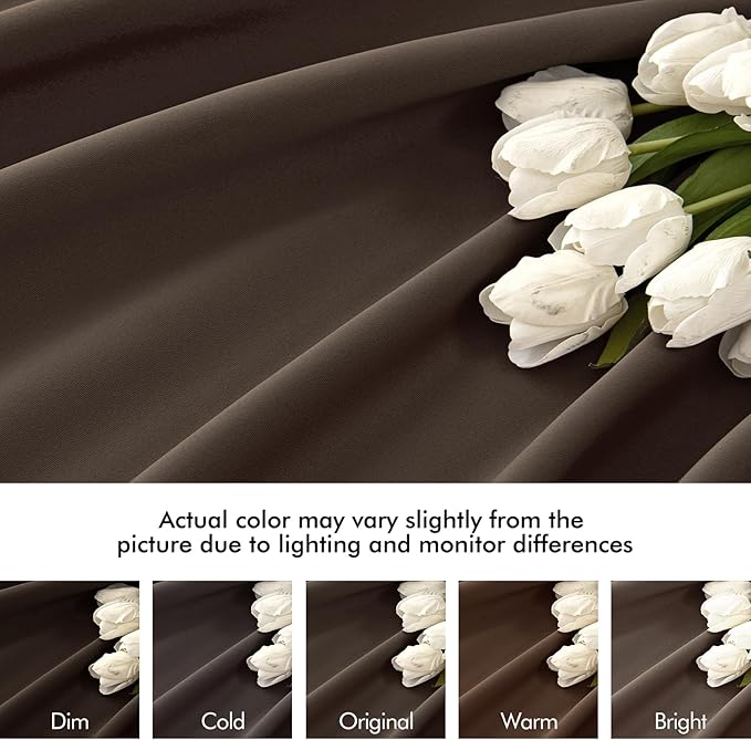 MIULEE Chocolate Brown Back Tab Blackout Curtains 120 Inch Long 2 Panels Set for Bedroom, Rod Pocket/Pinch Pleated Extra Long Thermal Insulated Living Room Darkening Light Blocking 10FT Drapes