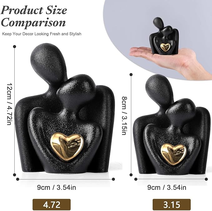XMGZQ Mini Couple Statue Tv Stand Decor Items for Living Room Home Decor,Bedroom Decor for Couples Sculpture for Anniversary Wedding,Love Gifts for Couples 2025,Knick Knacks for Shelves