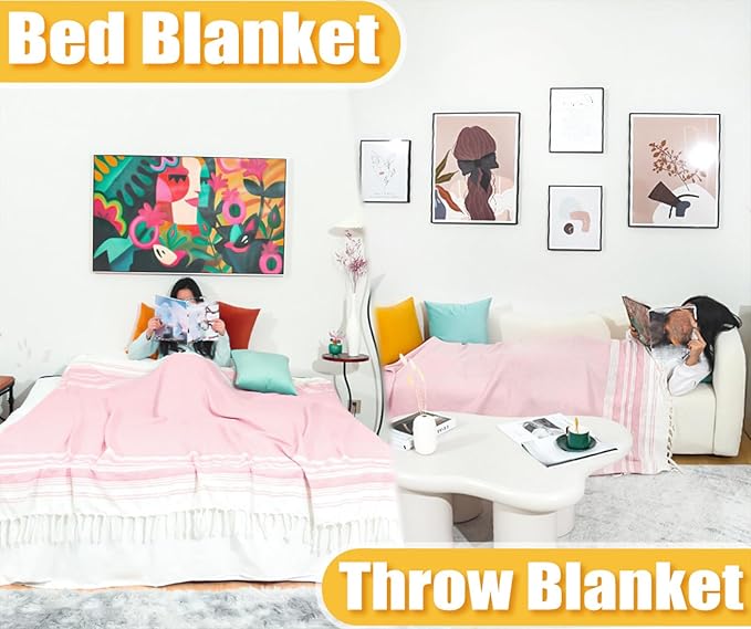 Oversized Turkish Beach Towel Blanket Cotton Giant XL Sandproof Towels Huge Linen XXL Extra Large Big Throw Quilt Blankets for Adults Cloud Travel Camping Glamping Accessories Essentials