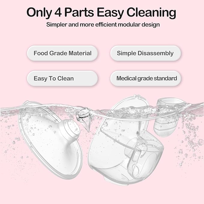 Ellie Wearable Hands Free Breast Pump, Portable Breastfeeding Pump w/Soft Double-Sealed Flange, Anti-Backflow & Leakproof Design, Ultra-Slim and Quiet, 4 Modes 9 Levels, Smart Nightlight, 2 Pack