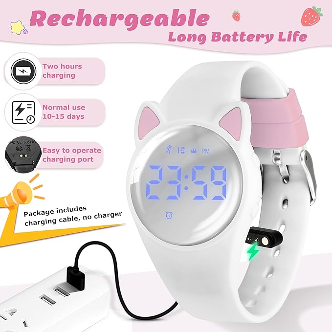 Kids Watches for Girls Boys Digital Sport Watch with Step Counter Pedometer Vibration Alarm Clock, No App Waterproof Fitness Tracker Kids Watch Boys Girls Teens Students Ages 5-16