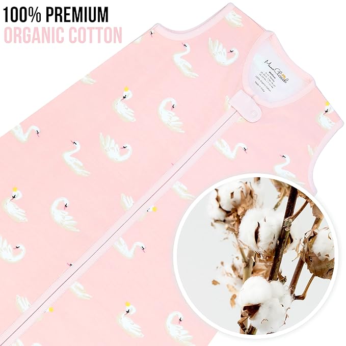 Mama Cheetah Baby Sleep Sack 0.5 TOG, Organic Cotton Baby Wearable Blanket with Two-Way Zipper, Swaddle Transition Baby Sleeping Bag for Newborn Infant Toddler Boy Girl, 6-12 Months