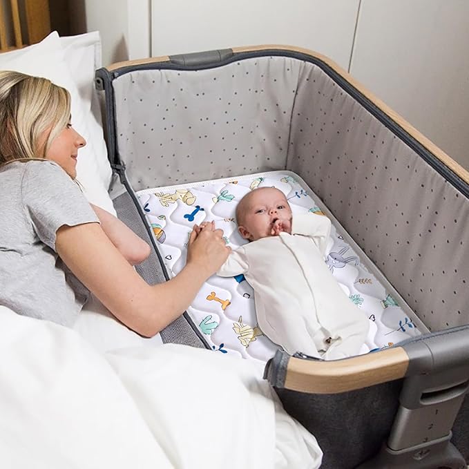 Baby Bassinet Mattress 30x 15 inches- Firm Support and Comfort Premium Foam,Noiseless and Odorless,Hypoallergenic Small Crib Mattress, Fits Moses Basket, Dual Sided with Soft Breathable Fabric