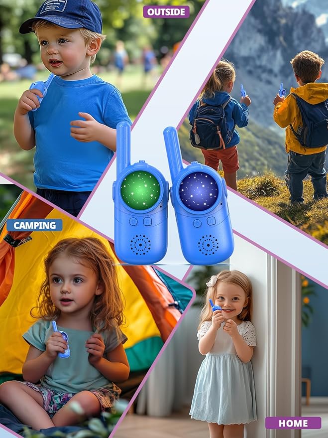 Walkie Talkies for Kids Rechargeable, 3 4 5 Year Old Boy Girl Gifts, 2 Pack Birthday Gifts for 3 4 5 6 7 8 Year Old Boys, Toddler Toys for Indoor Outdoor Games